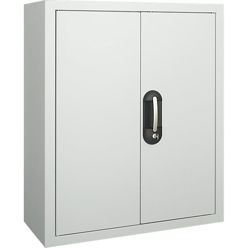 Magazinschrank, 830 mm hoch, 4 Böden, 24 Kästen, mit Türen, lichtgrau