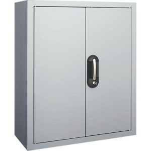 Magazinschrank, 830 mm hoch, 6 Böden, ohne Kästen, mit Türen, alusilber Magazinschrank, 830 mm hoch, 6 Böden, ohne Kästen, mit Türen, alusilber