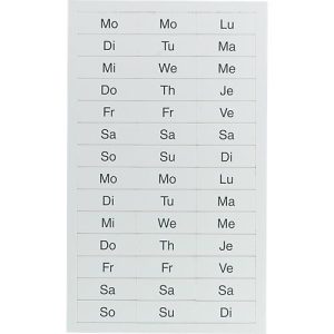 Magnetplättchen, Mo.-So., je 2-fach in D, F., E. Magnetplättchen, Mo.-So., je 2-fach in D, F., E.