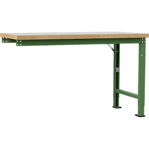 Manuflex Anbauwerkbank Profi Spezial, Tischplatte Kunststoff, 1500 x 700 mm, resedagrün Manuflex Anbauwerkbank Profi Spezial, Tischplatte Kunststoff, 1500 x 700 mm, resedagrün