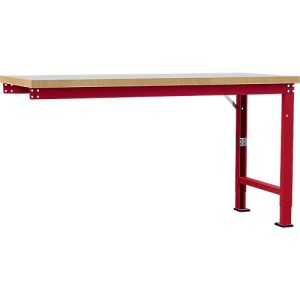 Manuflex Anbauwerkbank Profi Spezial, Tischplatte Kunststoff, 1750 x 700 mm, rubinrot Manuflex Anbauwerkbank Profi Spezial, Tischplatte Kunststoff, 1750 x 700 mm, rubinrot