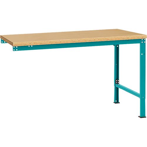 Manuflex Ansatztisch UNIVERSAL Spezial, Tischplatte Multiplex, 1500x1000, wasserblau