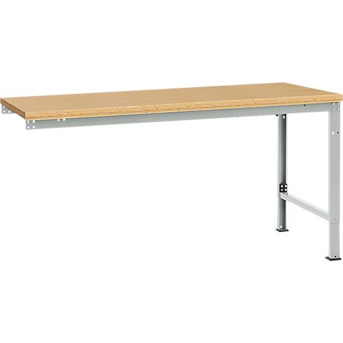 Manuflex Ansatztisch UNIVERSAL Spezial, Tischplatte Multiplex, 1750x1000, lichtgrau