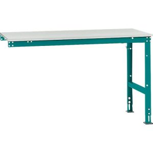 Manuflex Ansatztisch UNIVERSAL Standard, 1500 x 800 mm, Melamin lichtgrau, wasserblau Manuflex Ansatztisch UNIVERSAL Standard, 1500 x 800 mm, Melamin lichtgrau, wasserblau