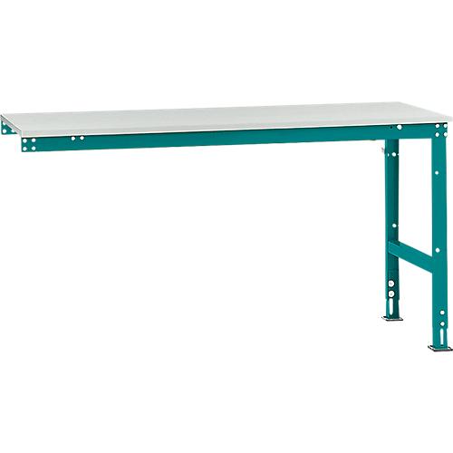 Manuflex Ansatztisch UNIVERSAL Standard, 1750 x 800 mm, Kunststoff lichtgrau, wasserblau