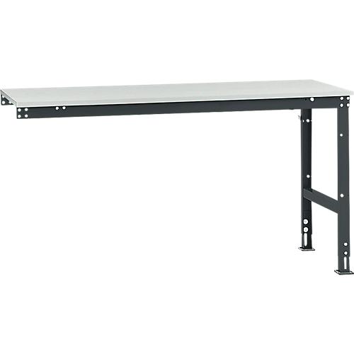 Manuflex Ansatztisch UNIVERSAL Standard, 1750 x 800 mm, Melamin lichtgrau, anthrazit
