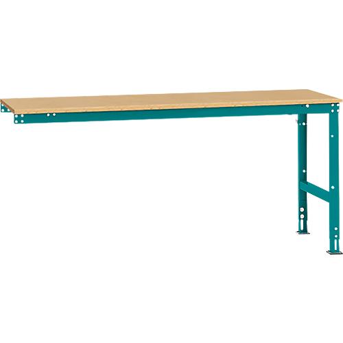 Manuflex Ansatztisch UNIVERSAL Standard, 2000 x 800 mm, Multiplex natur, wasserblau