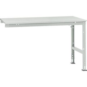 Manuflex Ansatztisch UNIVERSAL Standard, Tischplatte Melamin, 1500×1000, lichtgrau