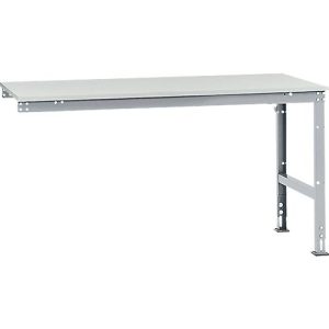 Manuflex Ansatztisch UNIVERSAL Standard, Tischplatte Melamin, 1750×1000, alusilber