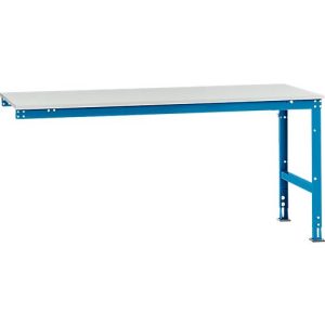 Manuflex Ansatztisch UNIVERSAL Standard, Tischplatte Melamin, 2000×1000, lichtblau