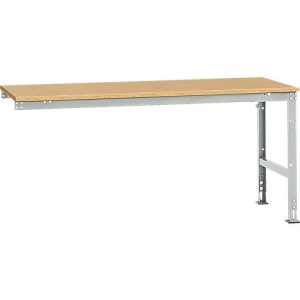 Manuflex Ansatztisch UNIVERSAL Standard, Tischplatte Multiplex, 2000×1000, lichtgrau