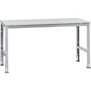 Manuflex Arbeitstisch UNIVERSAL Standard, 1750 x 1000 mm, Kunststoff lichtgrau, alusilber