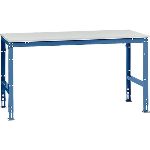 Manuflex Arbeitstisch UNIVERSAL Standard, 1750 x 1000 mm, Kunststoff lichtgrau, brillantblau