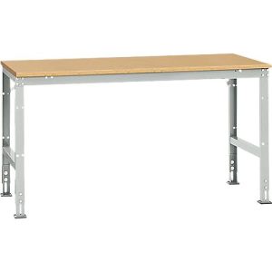 Manuflex Arbeitstisch UNIVERSAL Standard, 1750 x 1000 mm, Multiplex natur, lichtgrau