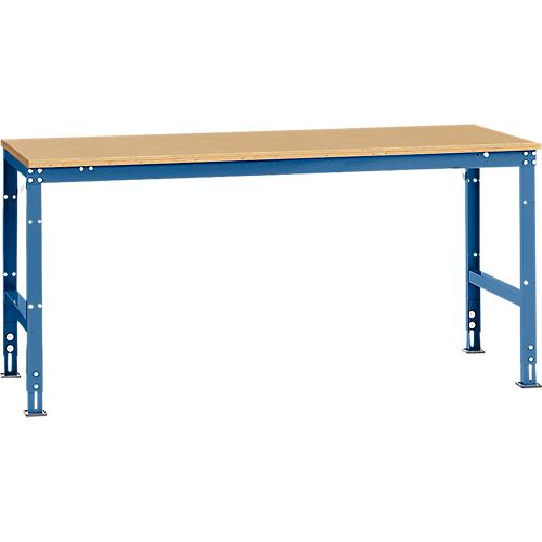 Manuflex Arbeitstisch UNIVERSAL Standard, 2000 x 1000 mm, Multiplex natur, brillantblau