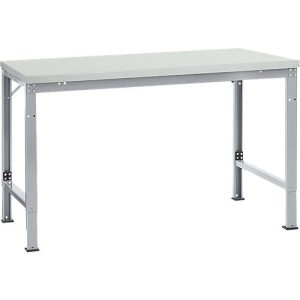 Manuflex Grundtisch UNIVERSAL Spezial, 1500 x 1000 mm, Melamin lichtgrau, alusilber Manuflex Grundtisch UNIVERSAL Spezial, 1500 x 1000 mm, Melamin lichtgrau, alusilber