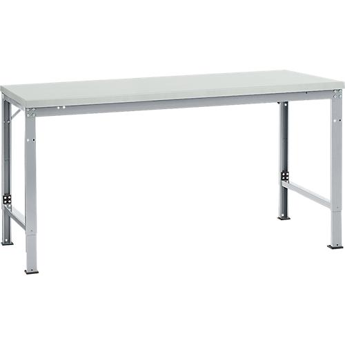 Manuflex Grundtisch UNIVERSAL Spezial, 1750 x 1000 mm, Kunststoff lichtgrau, alusilber