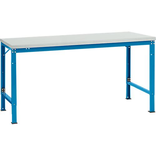 Manuflex Grundtisch UNIVERSAL Spezial, 1750 x 1000 mm, Melamin lichtgrau, lichtblau
