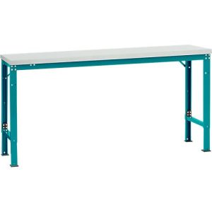 Manuflex Grundtisch UNIVERSAL Spezial, 1750 x 800 mm, Melamin lichtgrau, wasserblau Manuflex Grundtisch UNIVERSAL Spezial, 1750 x 800 mm, Melamin lichtgrau, wasserblau