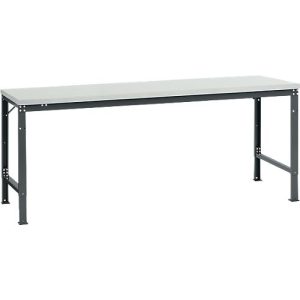 Manuflex Grundtisch UNIVERSAL Spezial, 2000 x 1000 mm, Kunststoff lichtgrau, anthrazit Manuflex Grundtisch UNIVERSAL Spezial, 2000 x 1000 mm, Kunststoff lichtgrau, anthrazit