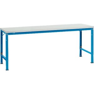 Manuflex Grundtisch UNIVERSAL Spezial, 2000 x 1000 mm, Kunststoff lichtgrau, lichtblau Manuflex Grundtisch UNIVERSAL Spezial, 2000 x 1000 mm, Kunststoff lichtgrau, lichtblau