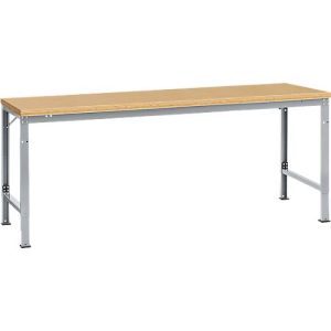 Manuflex Grundtisch UNIVERSAL Spezial, 2000 x 1000 mm, Multiplex natur, alusilber Manuflex Grundtisch UNIVERSAL Spezial, 2000 x 1000 mm, Multiplex natur, alusilber