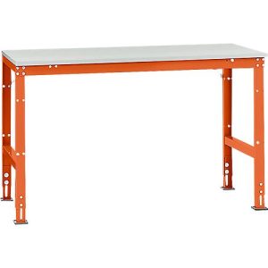 Manuflex Grundtisch UNIVERSAL Standard, Tischplatte Melamin, 1500×800, rotorange Manuflex Grundtisch UNIVERSAL Standard, Tischplatte Melamin, 1500×800, rotorange