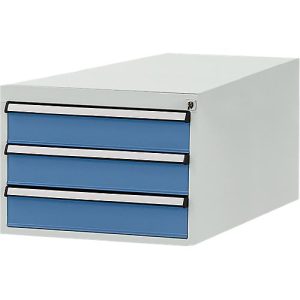 Manuflex Schubladen-Unterbau, für T 800 mm, lichtgrau/brillantblau Manuflex Schubladen-Unterbau, für T 800 mm, lichtgrau/brillantblau