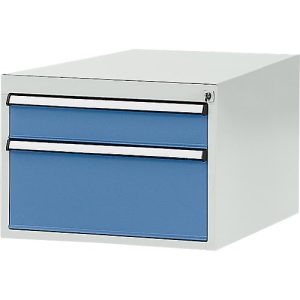 Manuflex Schubladen-Unterbauten, für Werkbank Profi Tiefe 700 mm, lichtgrau/brillantblau Manuflex Schubladen-Unterbauten, für Werkbank Profi Tiefe 700 mm, lichtgrau/brillantblau