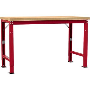 Manuflex Werkbank Profi Spezial, Tischplatte Multiplex, 1500 x 700 mm, rubinrot Manuflex Werkbank Profi Spezial, Tischplatte Multiplex, 1500 x 700 mm, rubinrot
