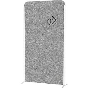 MAUL Stellwandsystem MAULcocoon Akustik, B 1000 x H 1800 mm, dunkelgraue Oberfläche, weiß MAUL Stellwandsystem MAULcocoon Akustik, B 1000 x H 1800 mm, dunkelgraue Oberfläche, weiß