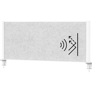 MAUL Tisch-Trennwand MAULconnecto, Akustikvlies 4000 g/m², Aluminiumprofil, B 1200 x H 500 mm, Akustik hellgrau, weiß MAUL Tisch-Trennwand MAULconnecto, Akustikvlies 4000 g/m², Aluminiumprofil, B 1200 x H 500 mm, Akustik hellgrau, weiß