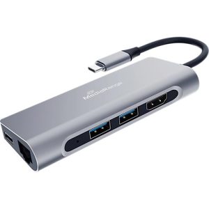 MediaRange USB Type-C Multiport Adapter, 2x USB 3.2, 1x HDMI (4K), LAN-Buchse, silber MediaRange USB Type-C Multiport Adapter, 2x USB 3.2, 1x HDMI (4K), LAN-Buchse, silber