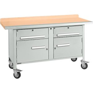Mobile Werkbank Schäfer Shop Select PWi 150-0, Buche Multiplexplatte, mit Stahlkante, bis 400 kg, B 1500 x T 700 x H 840 mm Mobile Werkbank Schäfer Shop Select PWi 150-0, Buche Multiplexplatte, mit Stahlkante, bis 400 kg, B 1500 x T 700 x H 840 mm