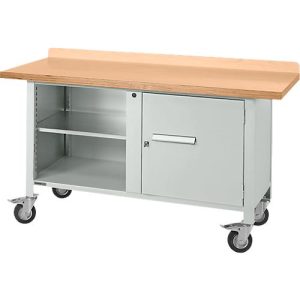 Mobile Werkbank Schäfer Shop Select PWi 150-1, Buche-Dekor Multiplexplatte, bis 400 kg, B 1500 x T 700 x H 840 mm Mobile Werkbank Schäfer Shop Select PWi 150-1, Buche-Dekor Multiplexplatte, bis 400 kg, B 1500 x T 700 x H 840 mm