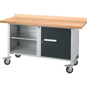 Mobile Werkbank Schäfer Shop Select PWi 150-1, Buche-Dekor Multiplexplatte, bis 400 kg, B 1500 x T 700 x H 840 mm Mobile Werkbank Schäfer Shop Select PWi 150-1, Buche-Dekor Multiplexplatte, bis 400 kg, B 1500 x T 700 x H 840 mm