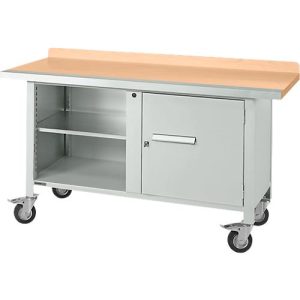 Mobile Werkbank Schäfer Shop Select PWi 150-1, Buche-Dekor Multiplexplatte, mit Stahlkante, bis 400 kg, B 1500 x T 700 x H 840 mm Mobile Werkbank Schäfer Shop Select PWi 150-1, Buche-Dekor Multiplexplatte, mit Stahlkante, bis 400 kg, B 1500 x T 700 x H 840 mm