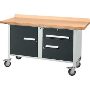 Mobile Werkbank Schäfer Shop Select PWi 150-3, Buche-Dekor Multiplexplatte, bis 400 kg, B 1500 x T 700 x H 840 mm Mobile Werkbank Schäfer Shop Select PWi 150-3, Buche-Dekor Multiplexplatte, bis 400 kg, B 1500 x T 700 x H 840 mm