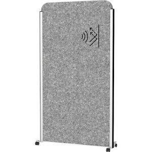 Mobiles MAUL Stellwandsystem MAULcocoon Akustik, B 1000 x H 1800 mm, dunkelgraue Oberfläche, silber Mobiles MAUL Stellwandsystem MAULcocoon Akustik, B 1000 x H 1800 mm, dunkelgraue Oberfläche, silber