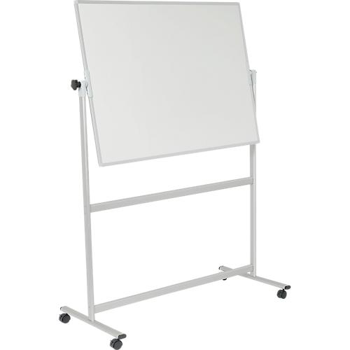 Mobiles Whiteboard Franken U-Act! Line®, Querformat, 2-seitig nutzbar, Stahl weiß emailliert & Aluminium, magnethaftend, Ablageleiste, B 1400 x H 1880 mm