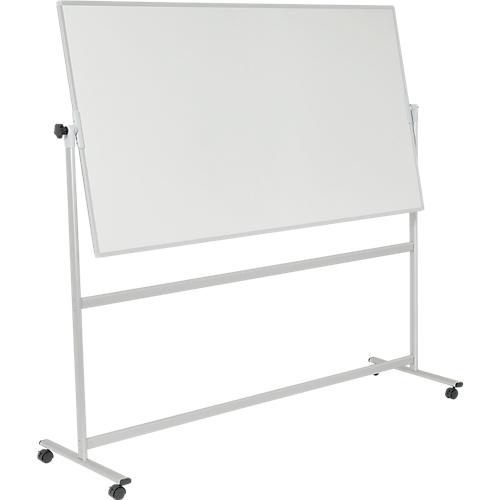 Mobiles Whiteboard Franken U-Act! Line®, Querformat, 2-seitig nutzbar, Stahl weiß emailliert & Aluminium, magnethaftend, Ablageleiste, B 2200 x H 1930 mm