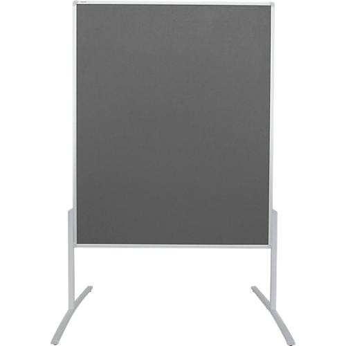 Moderationstafel Franken Pro Line, Hoch- & Querformat, beidseitig verwendbar, B 1200 x H 1500 mm, Filzoberfläche grau