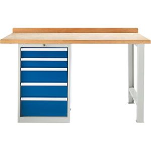 Modulare Werkbank Schäfer Shop Select, Grundeinheit, Buche Multiplexplatte, bis 500 kg, B 2000 x T 700 x H 840 mm, Lichtgrau ral 7035/Enzianblau ral 5010 Modulare Werkbank Schäfer Shop Select, Grundeinheit, Buche Multiplexplatte, bis 500 kg, B 2000 x T 700 x H 840 mm, Lichtgrau ral 7035/Enzianblau ral 5010