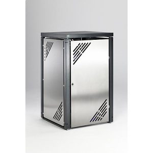 Müllbehälterschrank MBS 2, Edelstahl, mit Klappdeckel, für 120 l und 240 l Müllbehälter, erweiterbar Müllbehälterschrank MBS 2, Edelstahl, mit Klappdeckel, für 120 l und 240 l Müllbehälter, erweiterbar