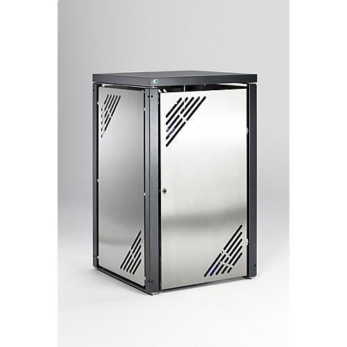 Müllbehälterschrank MBS 2, Edelstahl, mit Klappdeckel, für 120 l und 240 l Müllbehälter, erweiterbar