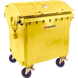 Müllcontainer MGB 1100 RD, Kunststoff, Runddeckel, 1100 l, gelb Müllcontainer MGB 1100 RD, Kunststoff, Runddeckel, 1100 l, gelb