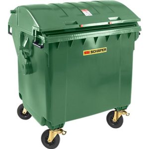 Müllcontainer MGB 1100 RD, Kunststoff, Runddeckel, 1100 l, grün Müllcontainer MGB 1100 RD, Kunststoff, Runddeckel, 1100 l, grün