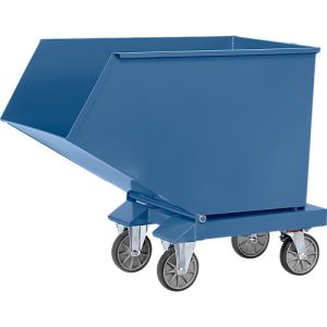 Muldenkipper 4702, 450 l, blau RAL 5007, mit Ablasshahn und Sieb Muldenkipper 4702, 450 l, blau RAL 5007, mit Ablasshahn und Sieb