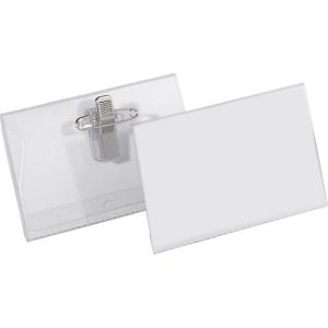 Namensschild mit Kombi-Klemme, 40 x 75 mm, 50 Stück Namensschild mit Kombi-Klemme, 40 x 75 mm, 50 Stück