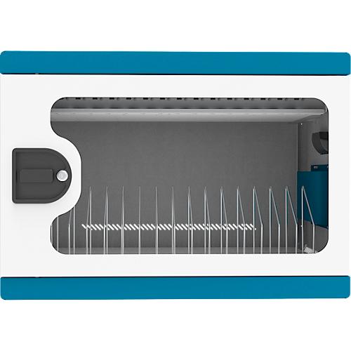Notebook-Ladeschrank Good Connections GEMMA N16C, umrüstbar zum Ladewagen, für 16 Geräte, USB-C mit 65 W pro Port, abschließbar, weiß-blau